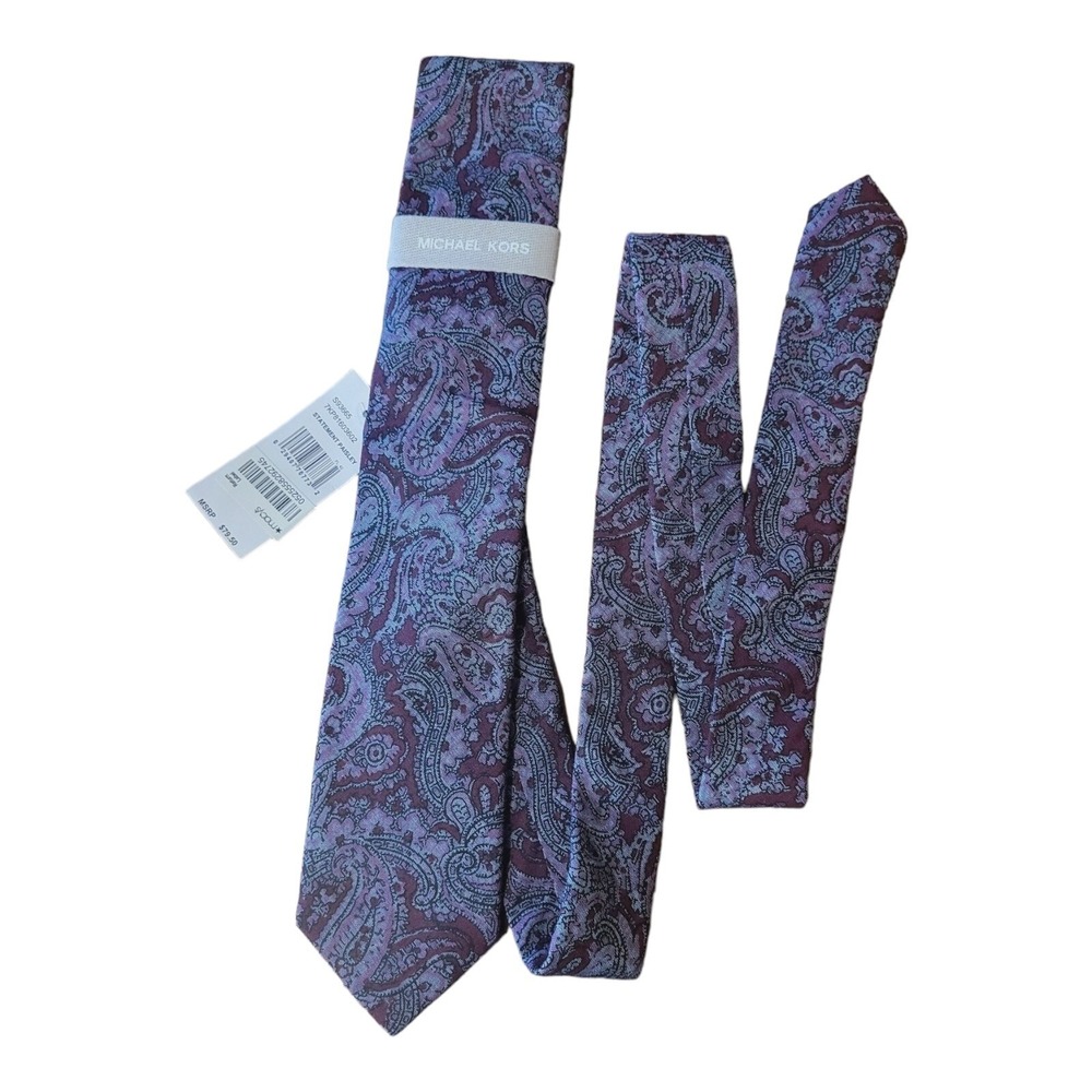 MICHAEL KORS Hand Finished Paisley Necktie 57" x 2.75" New $79.5 - Wedding Event